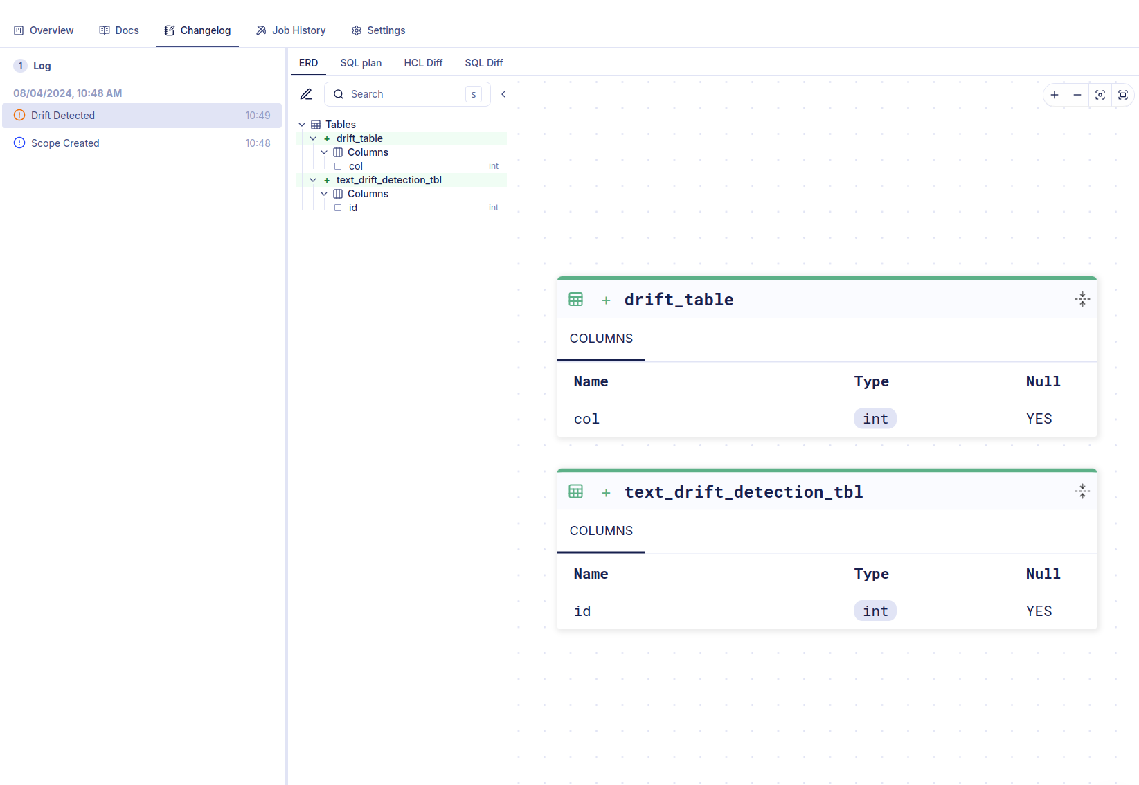 Schema drift detection in Atlas Cloud
