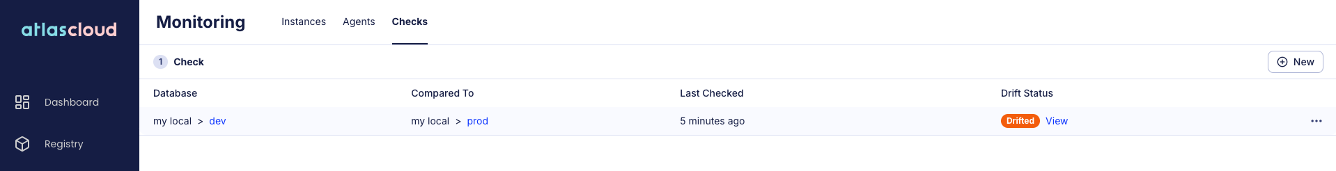 Drift Detection History Table